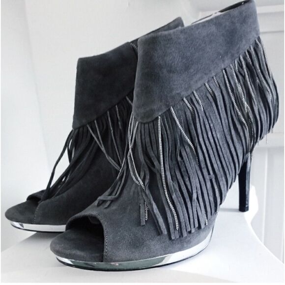 Libby Edelman Bellamy Fringe heeled Bootie
Platform Boho Sz 8 - Picture 1 of 11